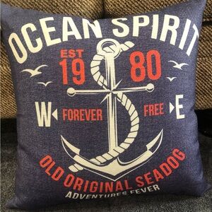 Nautical Themed Anchor Throw Pillow